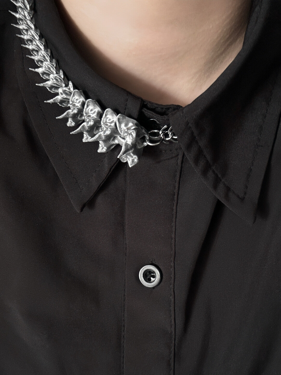 Twin Vertebrae Necklace/Earring Set,Lumivault.