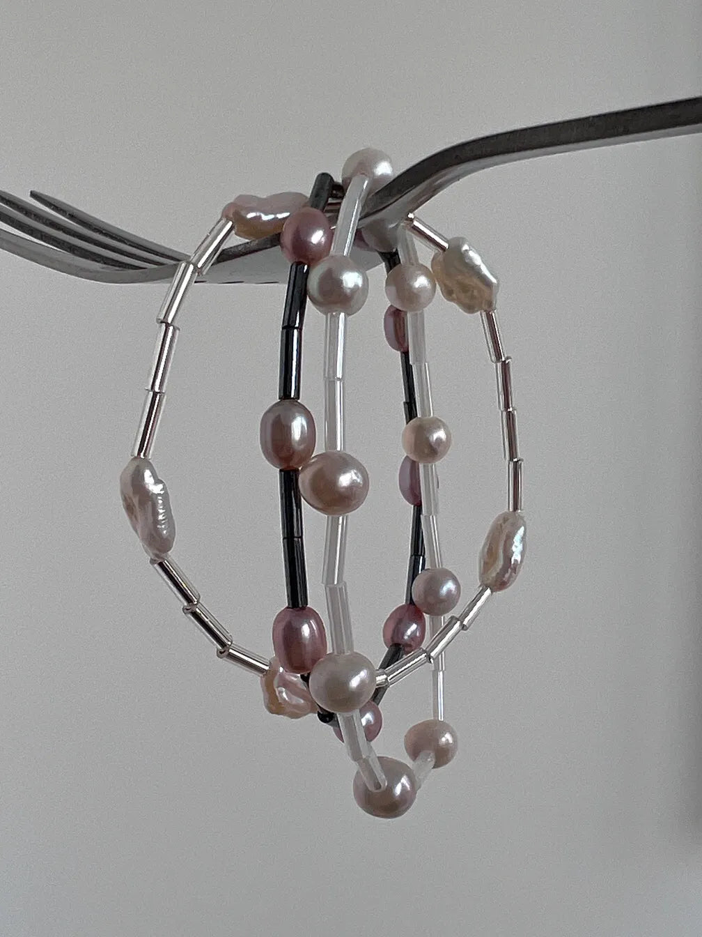 Handmade Pearl Stacked Beaded Bracelet,Lumivault.