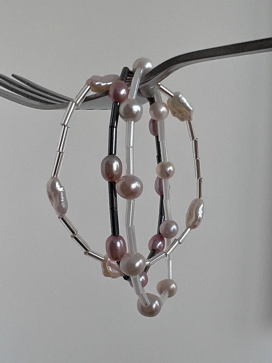 Handmade Pearl Stacked Beaded Bracelet,Lumivault.