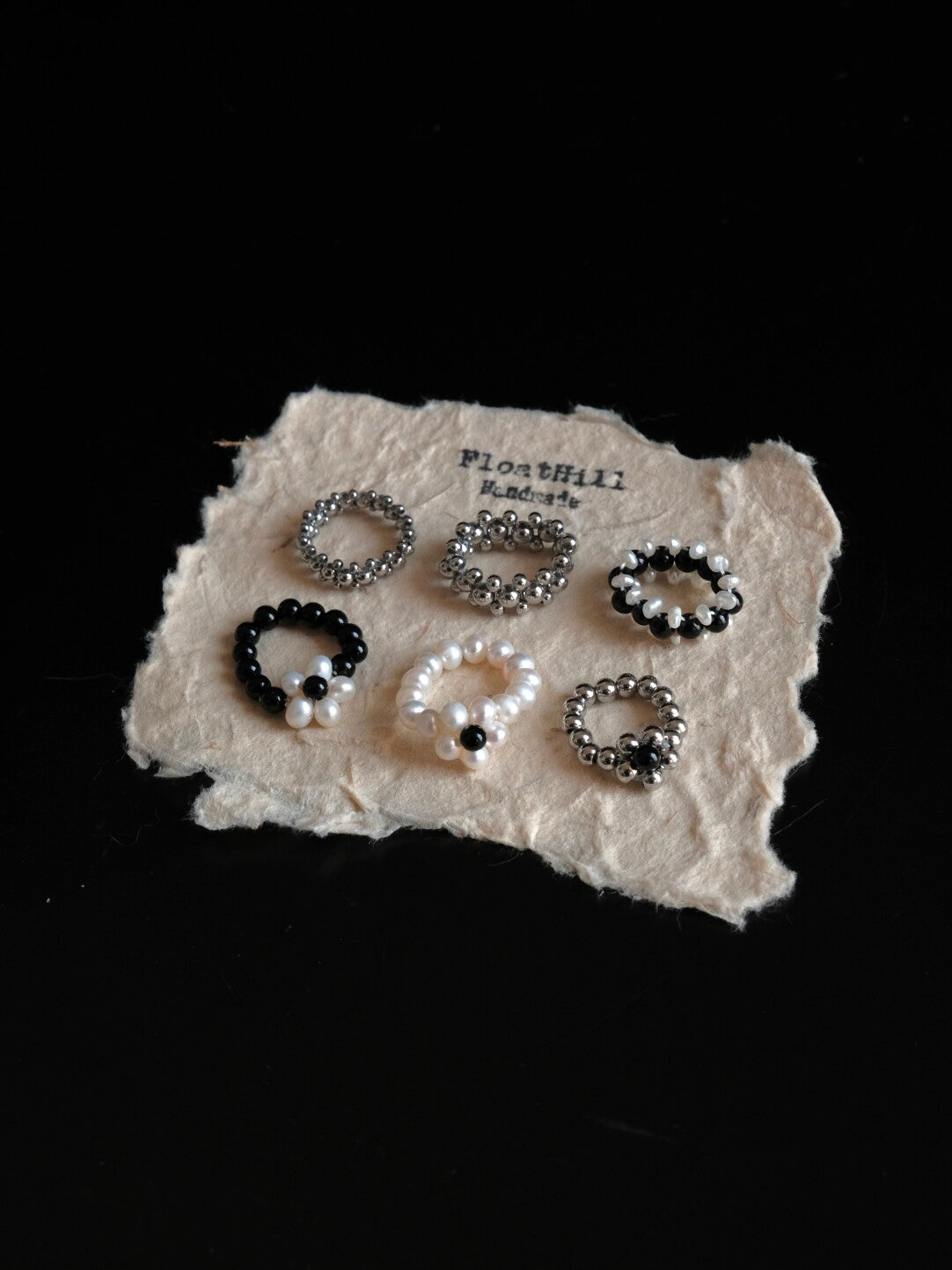 Beatuiful Flower Freshwater Pearl Beaded Ring,Lumivault.