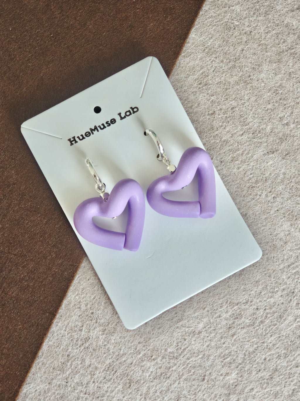 Purple Heart-Shaped Earrings,Lumivault.