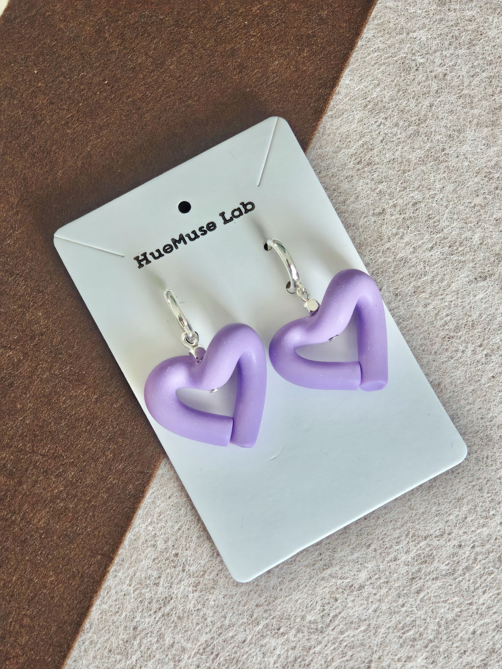 Purple Heart-Shaped Earrings,Lumivault.