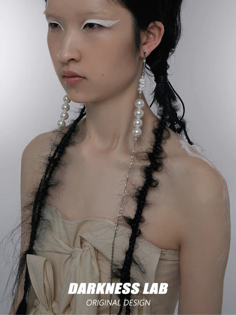 Pebbled Drift Long Earrings,Lumivault.
