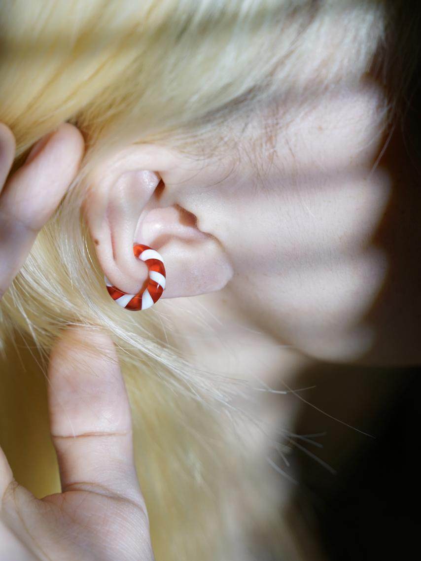 Candy Loop Glass Ear Cuff Ring,Lumivault.