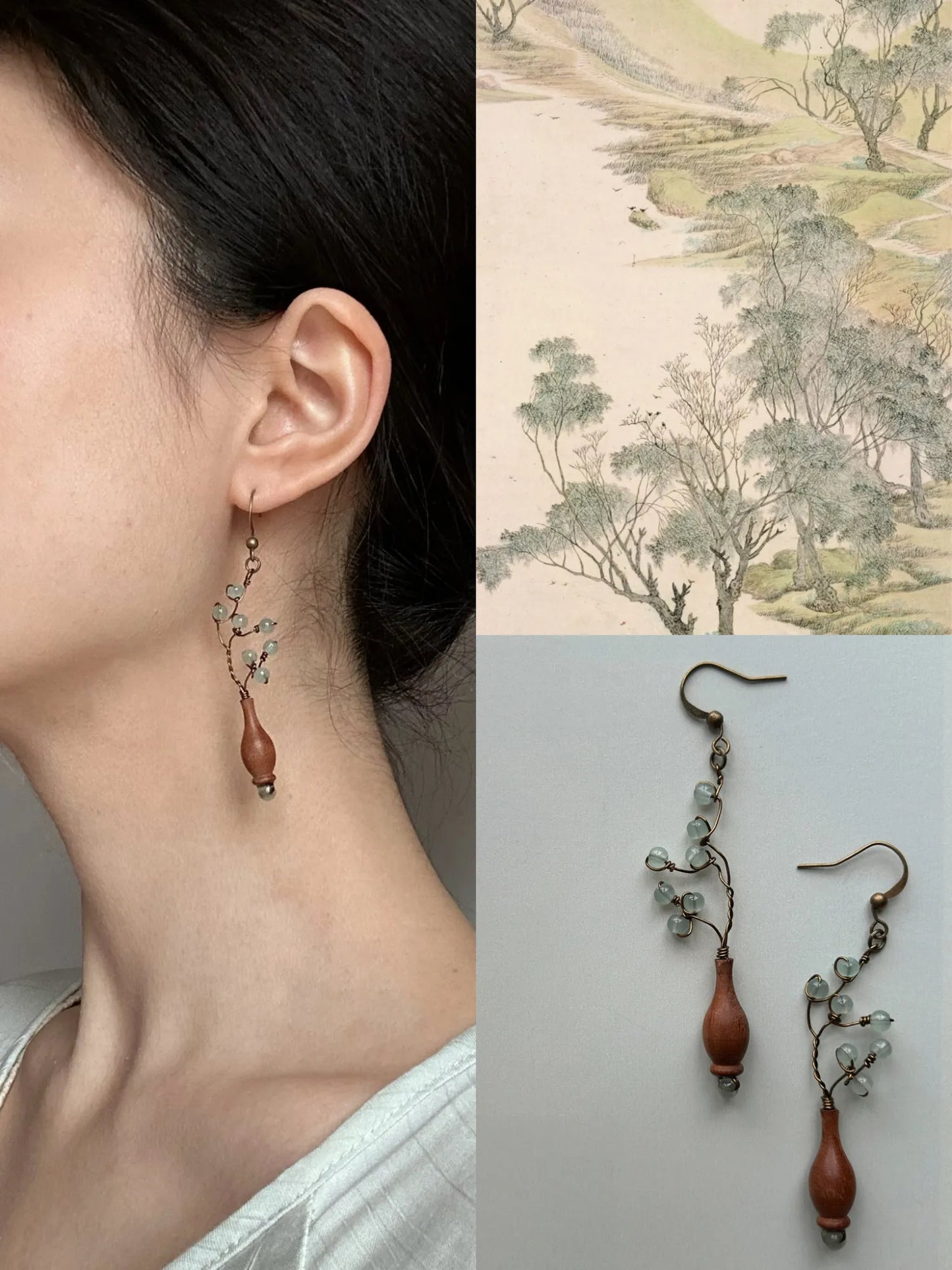 Chinoiserie Spring Scenery Earrings
