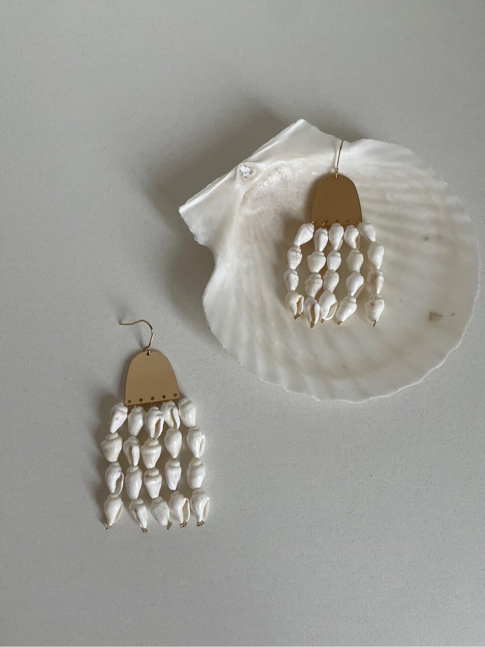 Original Geometric Metal Small Conch Earrings,Lumivault.