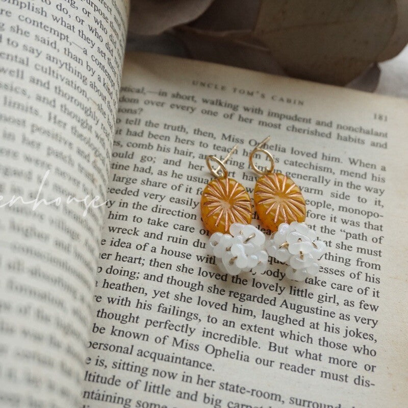 Orange Candy Beaded Earrings,Lumivault.