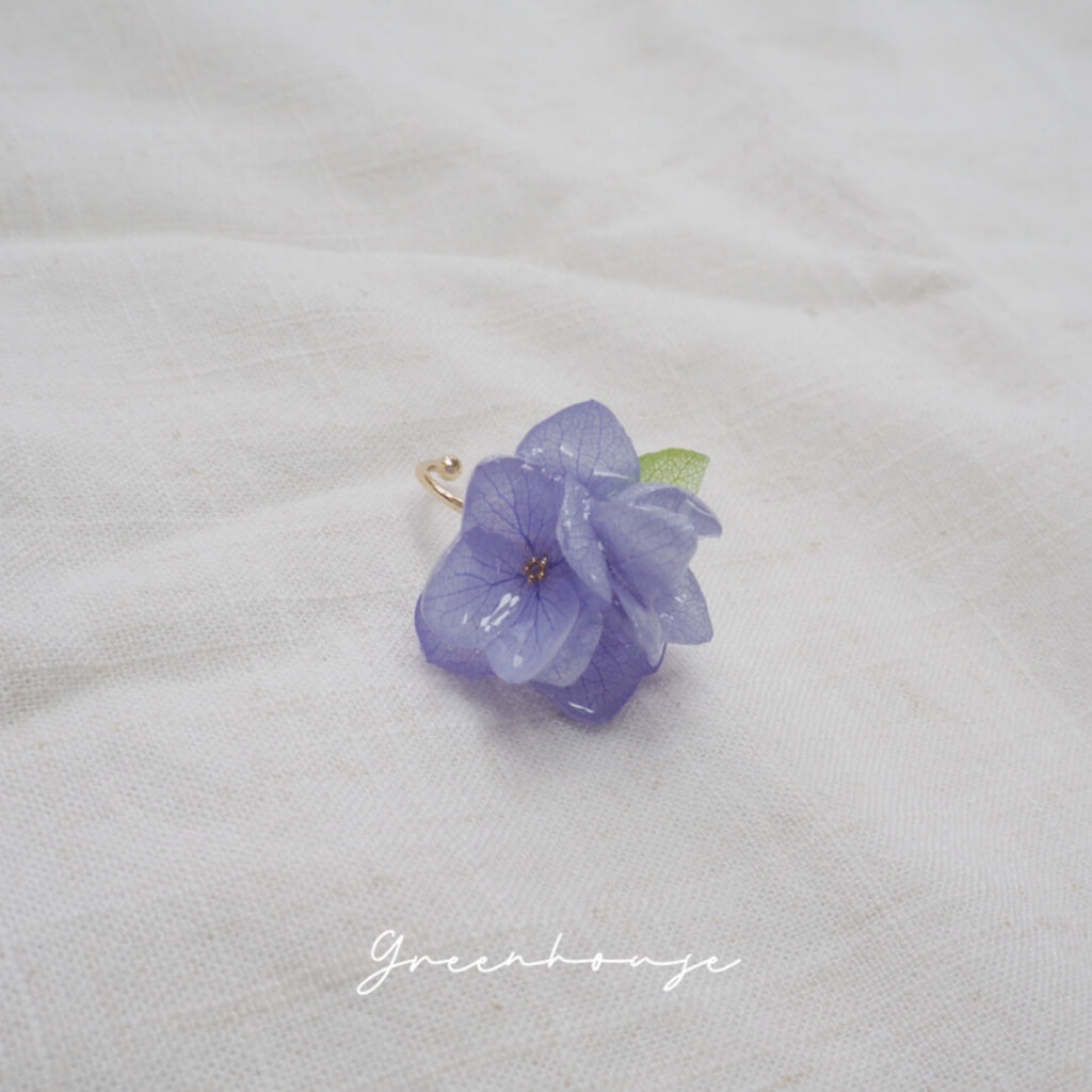 Purple Hydrangea Open Ring,Lumivault.