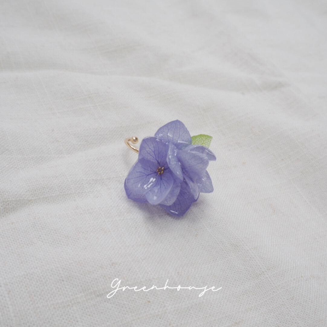 Purple Hydrangea Open Ring,Lumivault.