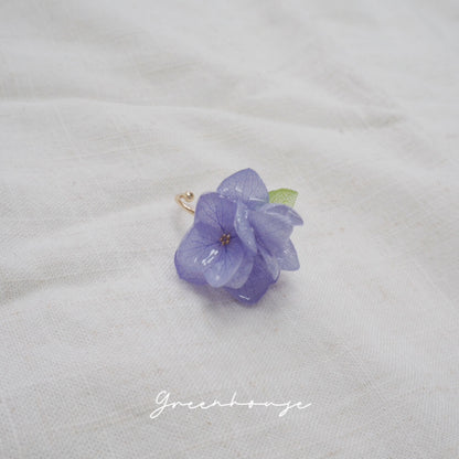 Purple Hydrangea Open Ring