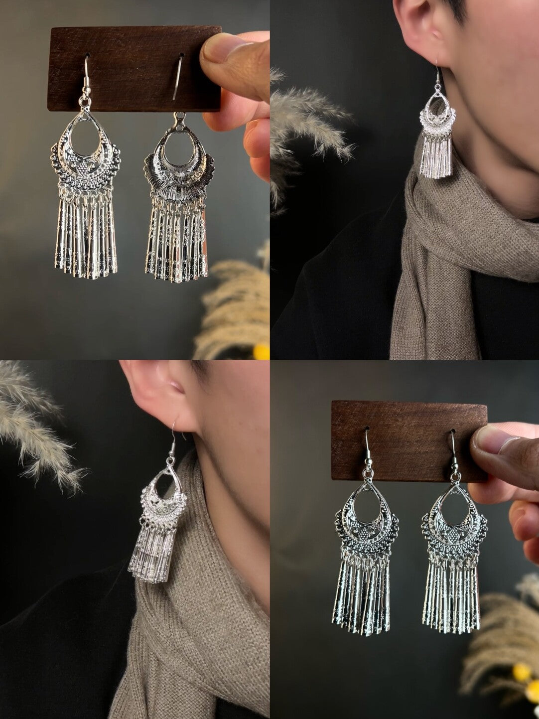 Tribal Bell Collar Earrings,Lumivault.