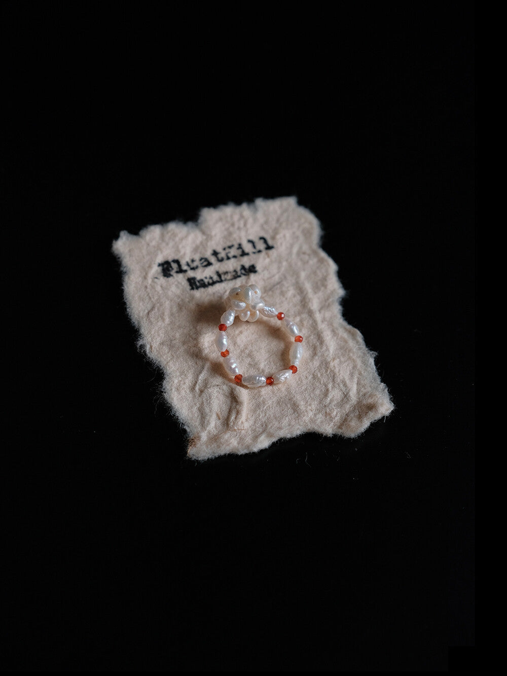 Red Beaded Elastic Ring