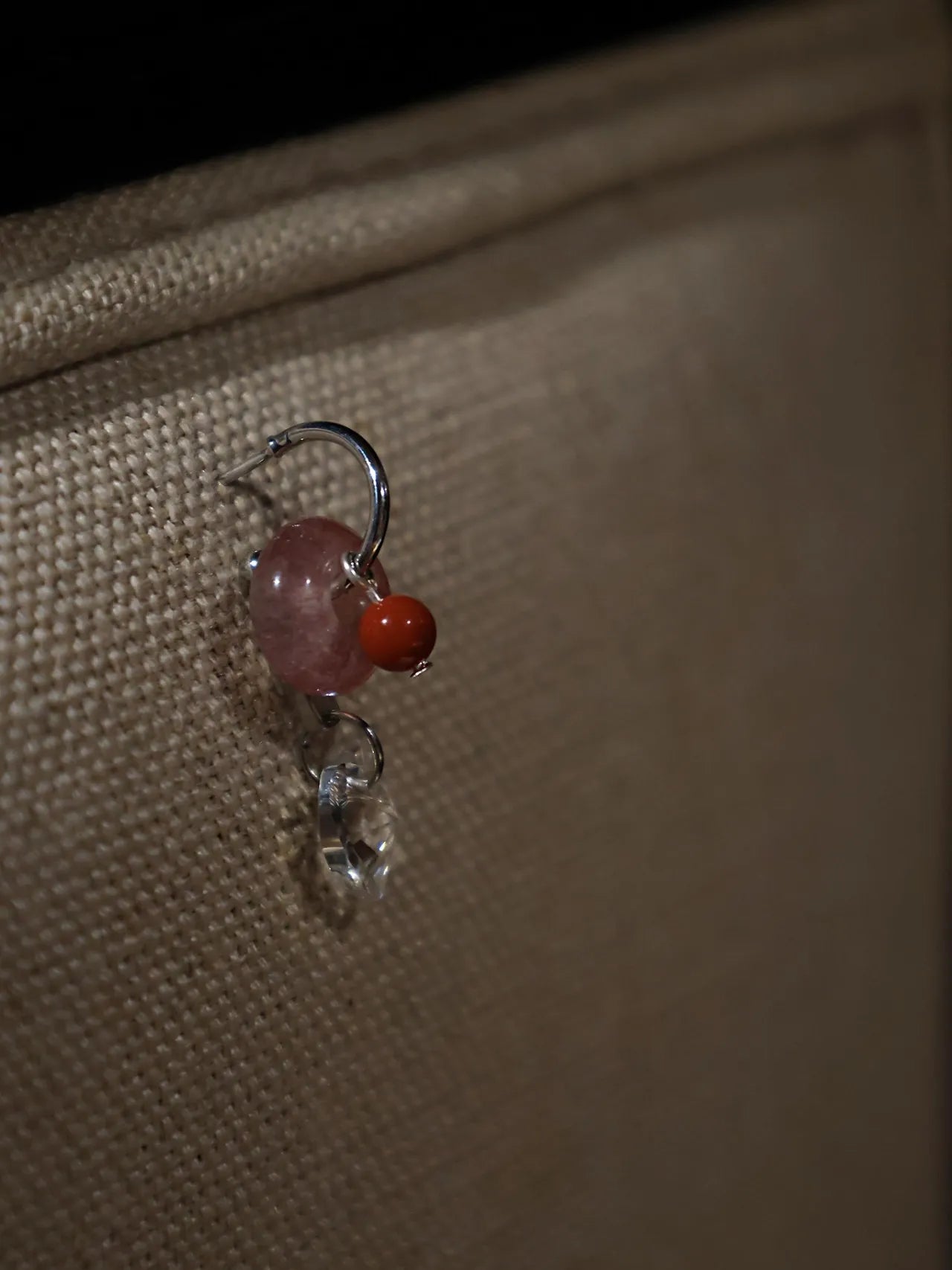 Handmade Pink Heart Shaped Tassel Earrings