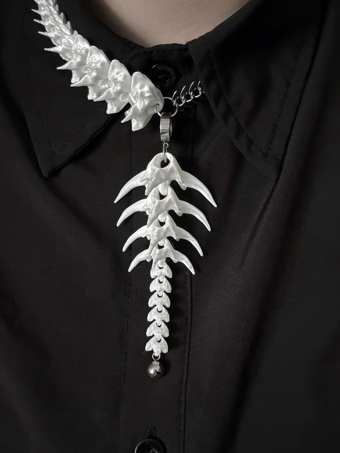 Twin Vertebrae Necklace/Earring Set,Lumivault.