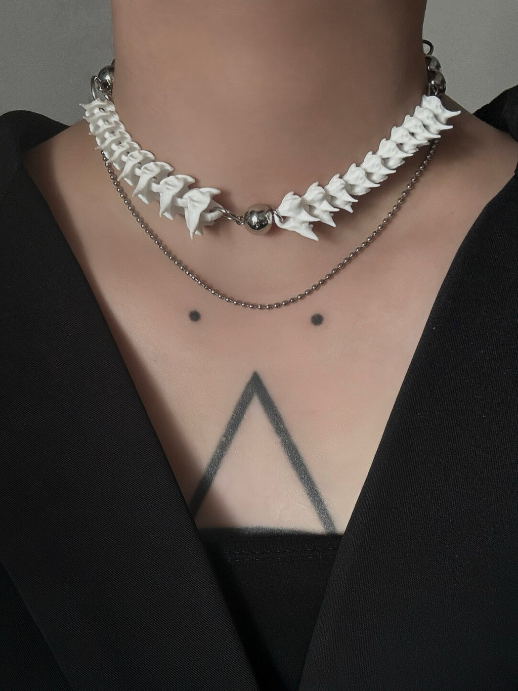 Collar of Vertebrae & Beads Choker,Lumivault.