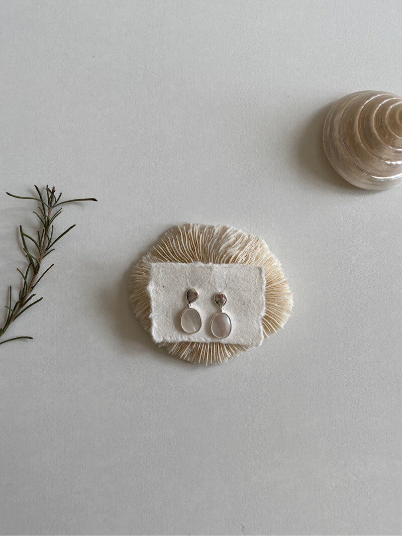 Minimalist Silver Shell Earrings,Lumivault.