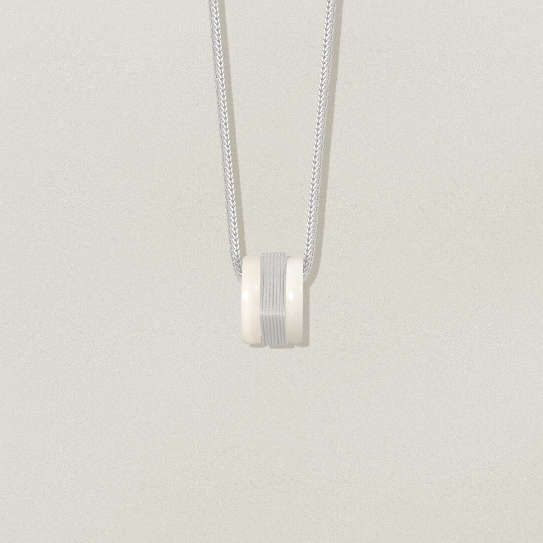 White Jade Square Necklace,Lumivault.