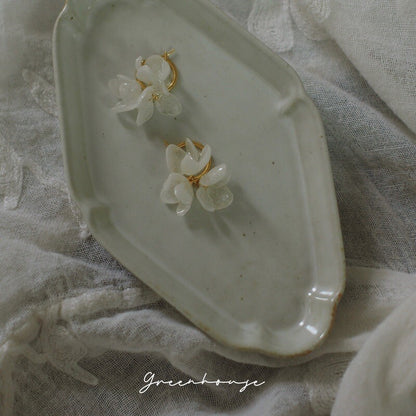 White Hydrangea Earrings