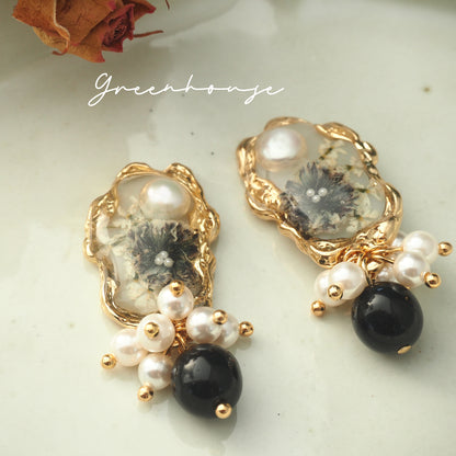 Vintage Gypsophila Pearl Earrings
