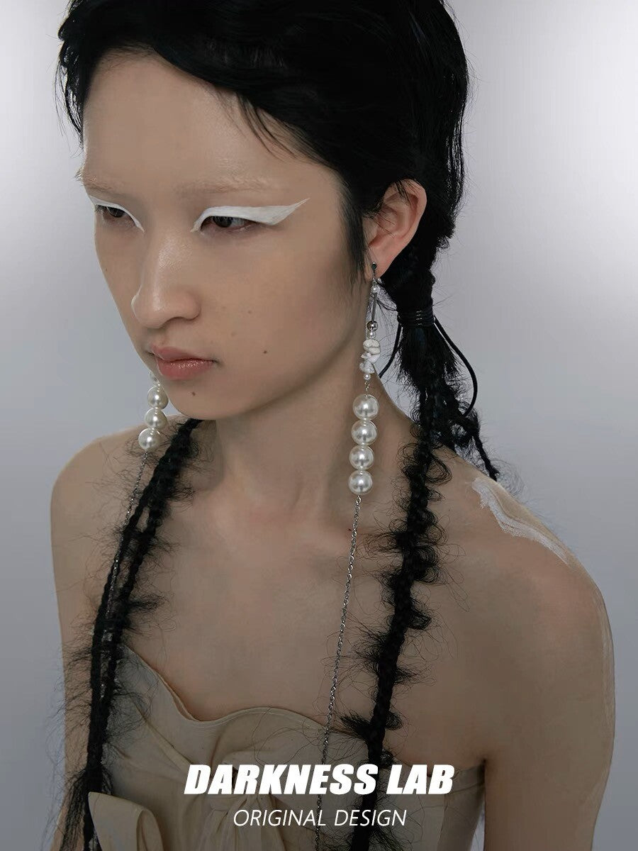 Pebbled Drift Long Earrings,Lumivault.