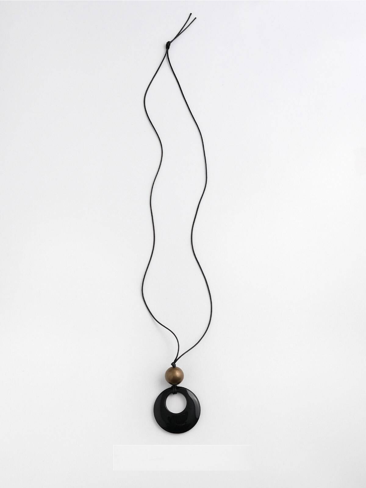 Black Onyx Pendant Braided Rope Necklace,Lumivault.