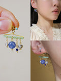 Chinoiserie Light Rain Tassel Earrings,Lumivault.