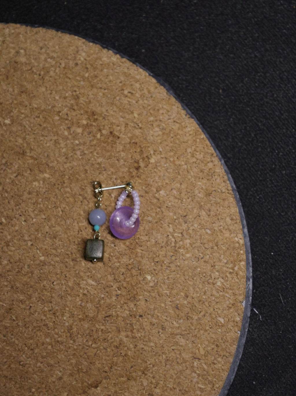 Chinoiserie Lilac Beaded Earrings,Lumivault.