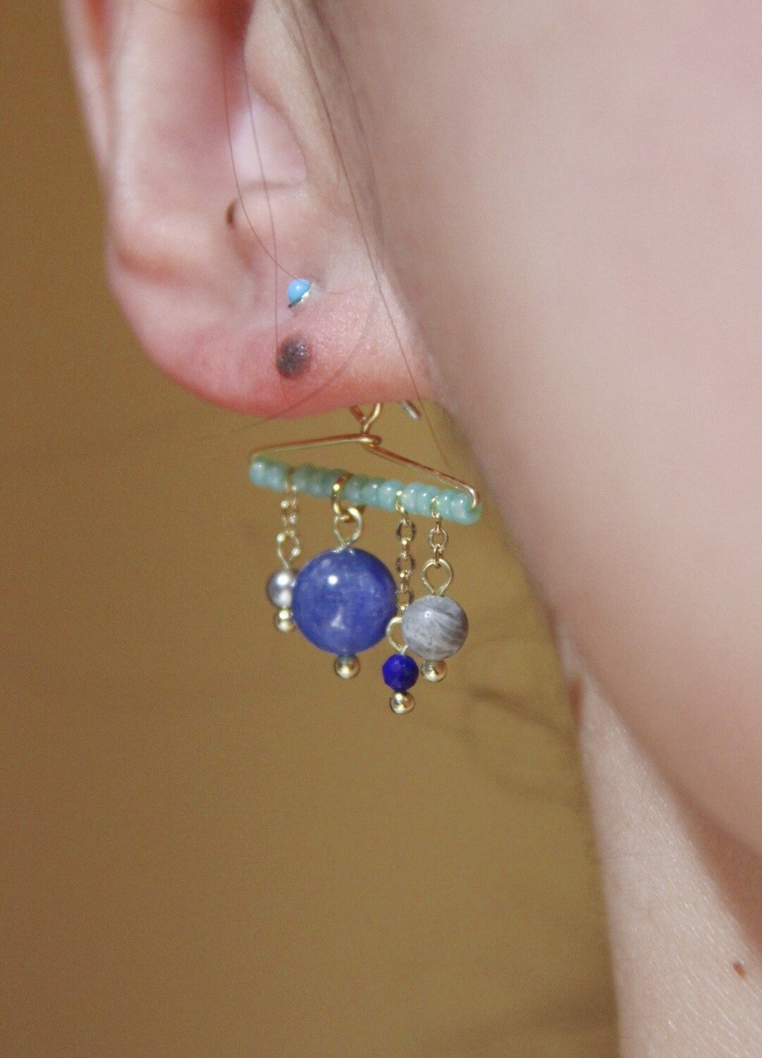 Chinoiserie Light Rain Tassel Earrings,Lumivault.