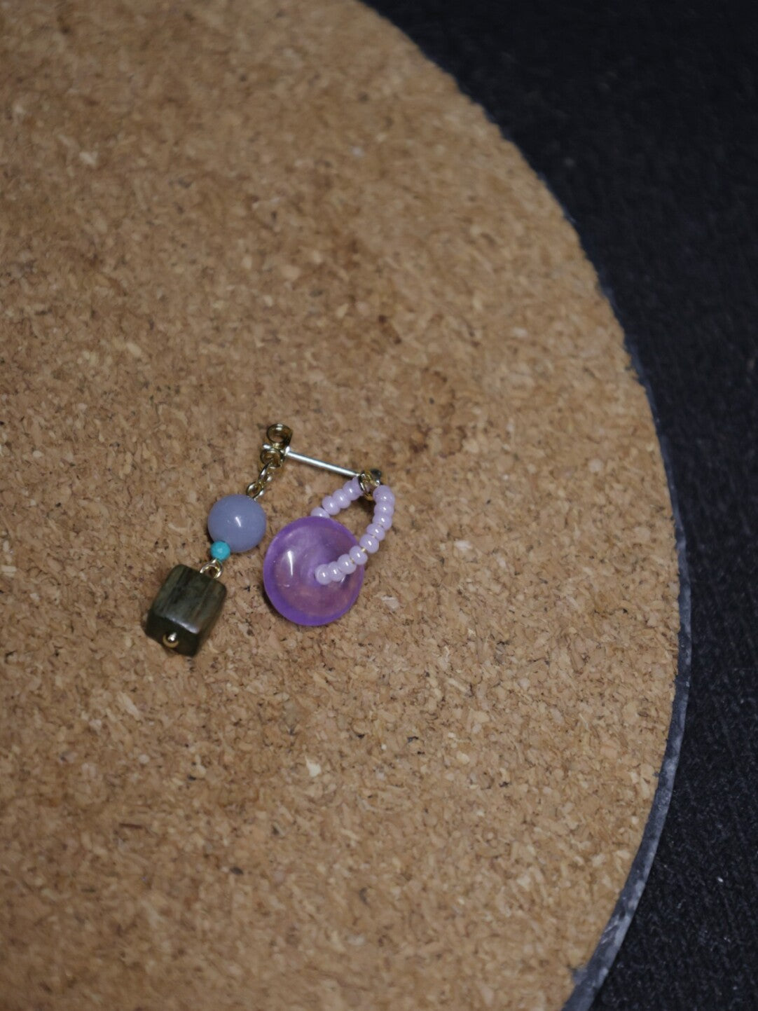 Chinoiserie Lilac Beaded Earrings,Lumivault.