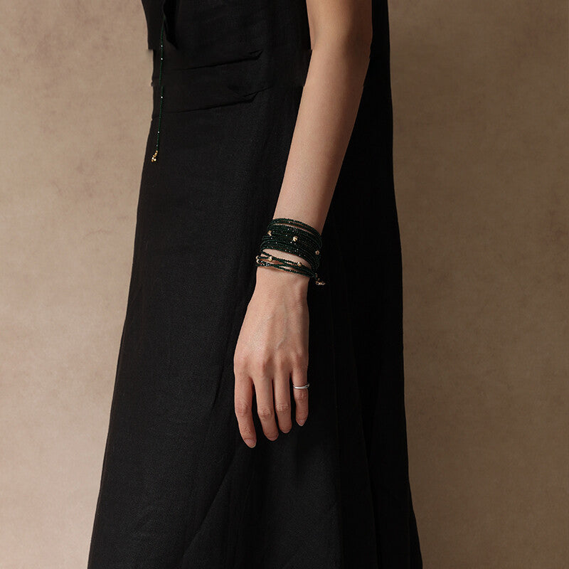 Green Long Stacking Necklace,Lumivault.